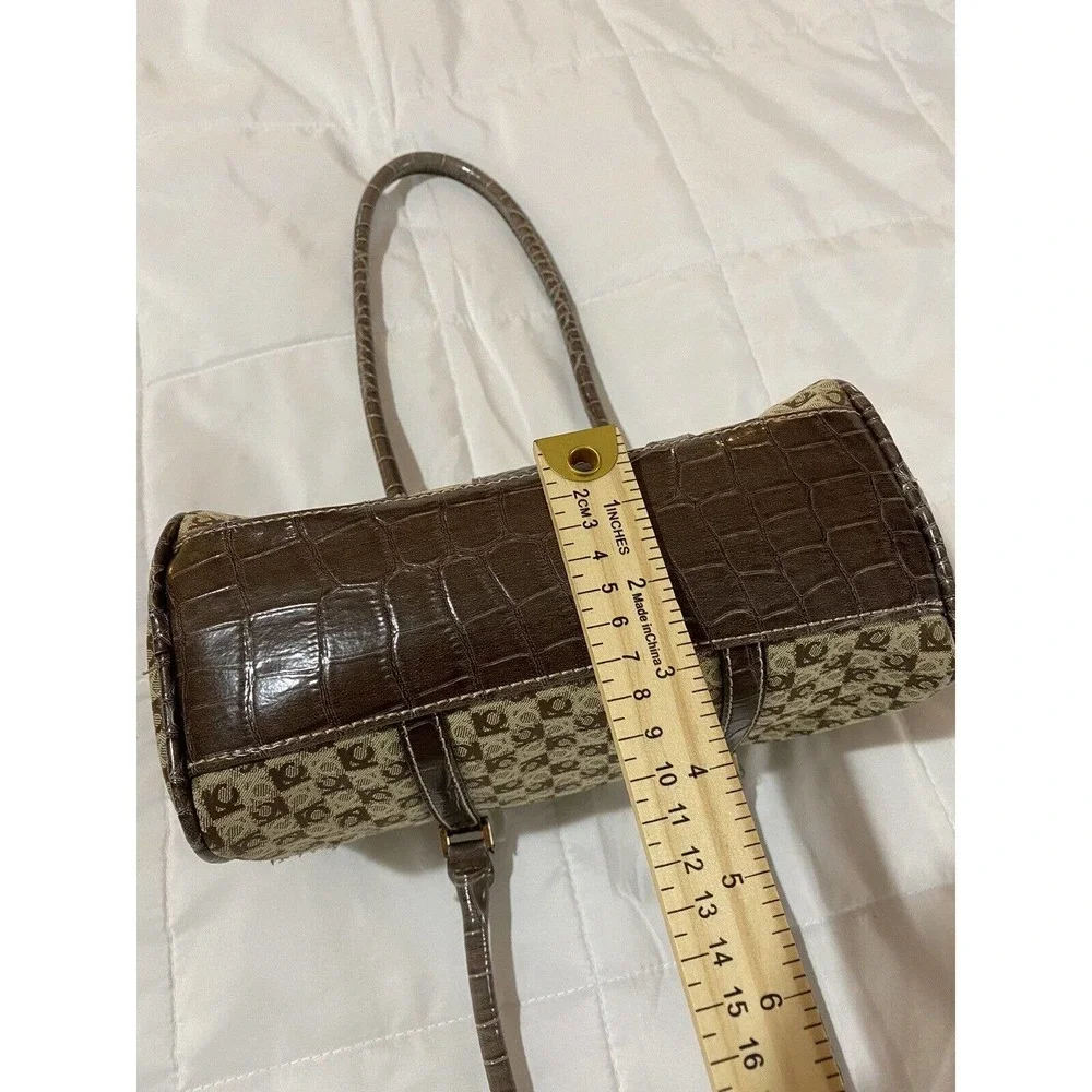 Liz Claiborne Monogram Brown Small Purse, Beige Lining Very G Cond - Picture 5 of 16